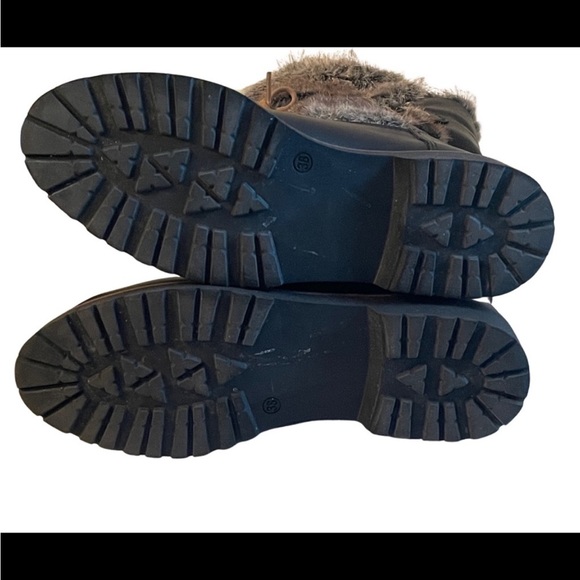 Apres ski boots Black Leather fur Brown’s Shoes Couture Italy Size 8 - Picture 6 of 7